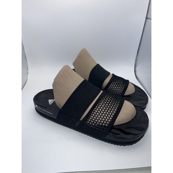 Adidas by Stella McCartney Black Stella-Lette Womens Slides Sandals Size 10 - Picture 9 of 9